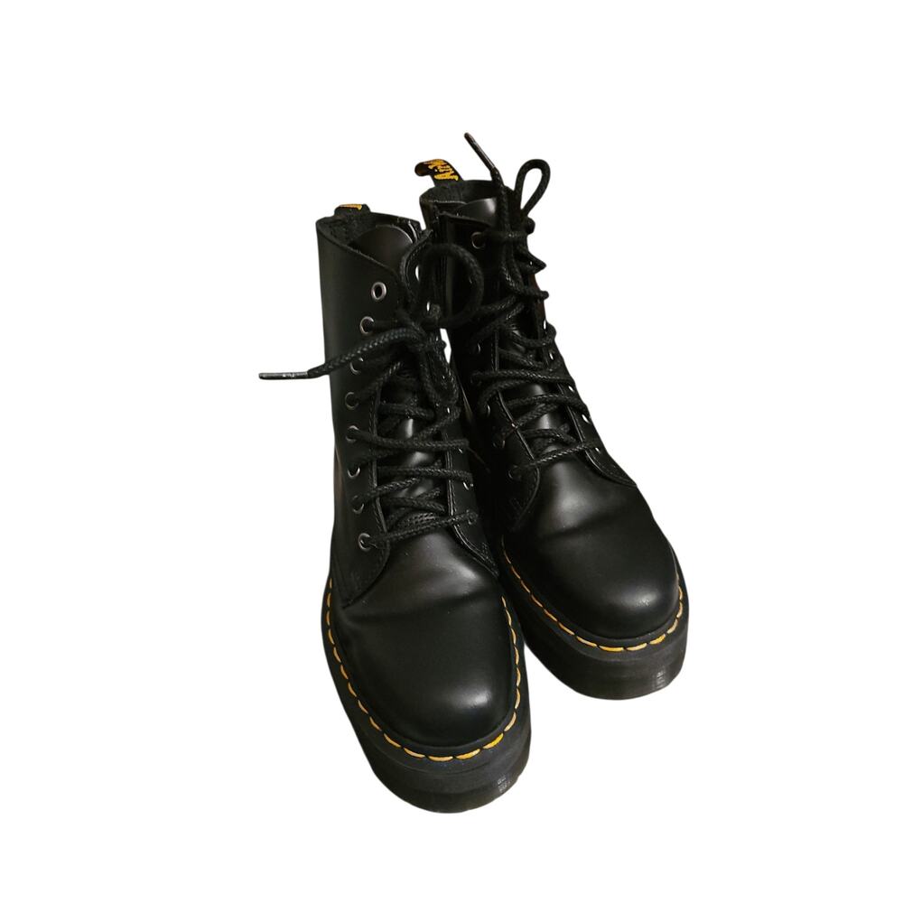 Dr. Martens Jadon Boot Smooth Leather Platforms - Women black leather sz 6 $210 - Picture 6 of 9